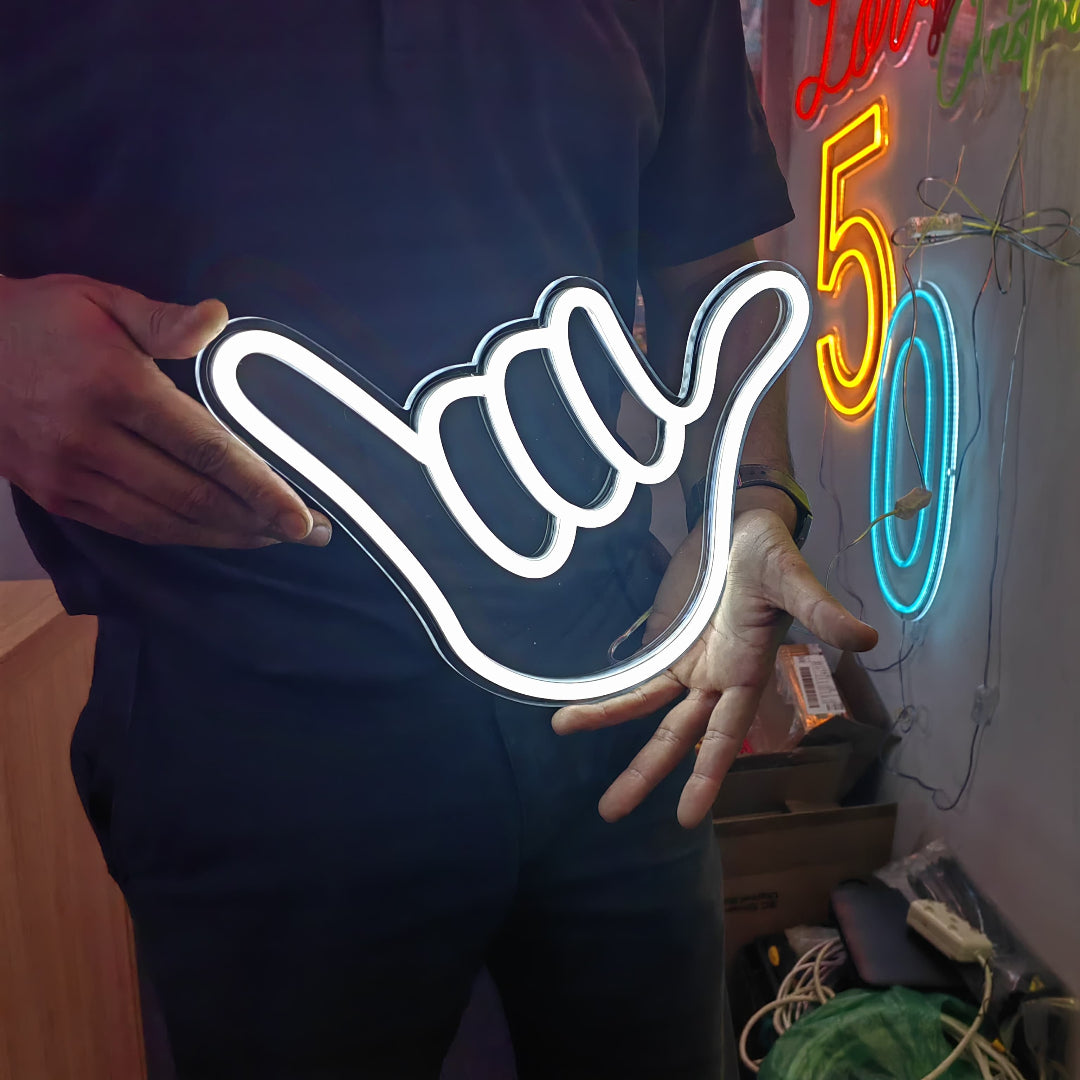Surfer Hand Sign Neon Sign